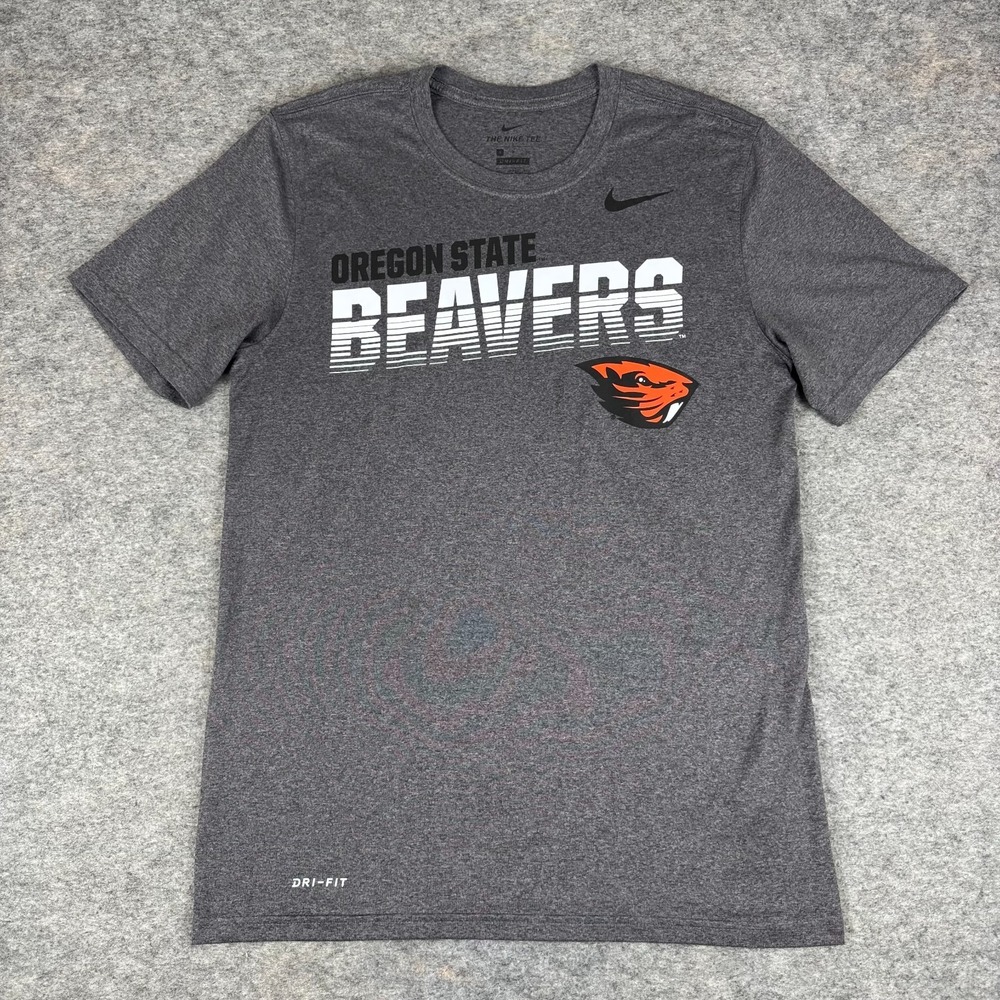 Nike Dri Fit Oregon State Beavers T-Shirt Polyester Gray Mens Small S
